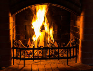 close up of fireplace